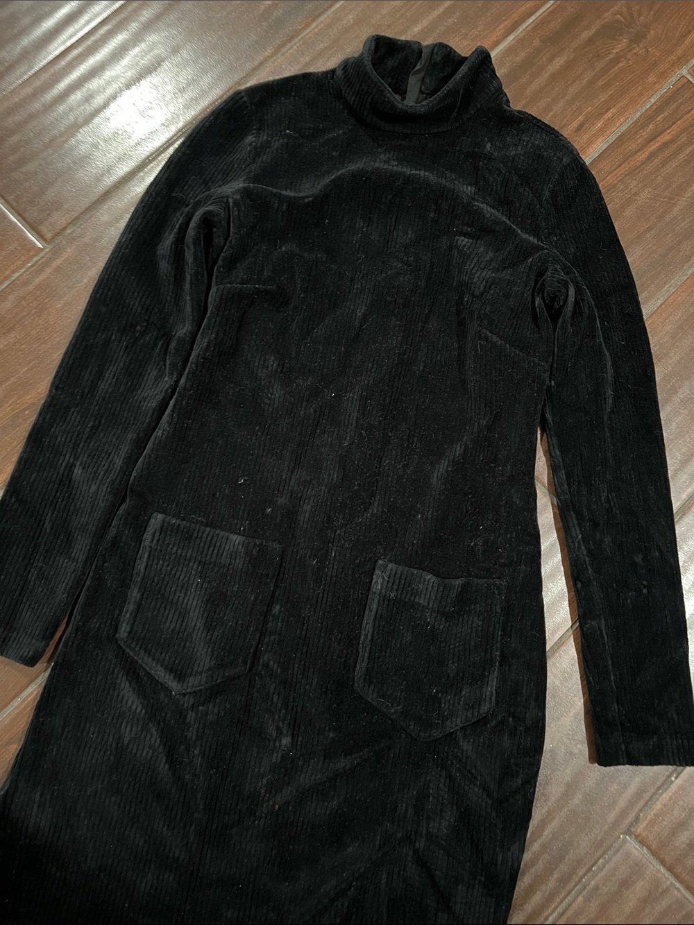 Gianni Bini Black Ribbed Turtleneck Mini Dress - Picture 2 of 5